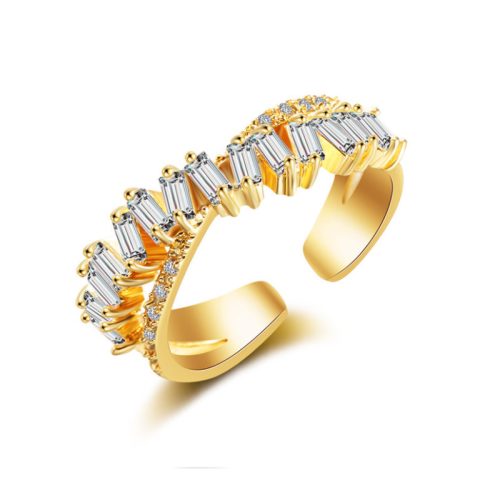 Gina 14k aranyozott nemesacél gyűrű állítható méret, divatgyűrű