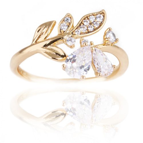 Carolina nemesacél gyűrű 18k arany bevonattal, divat gyűrű