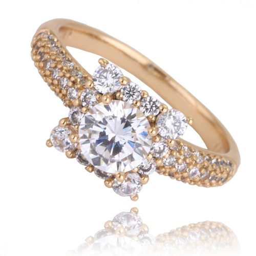 Victoria nemesacél gyűrű 18k arany bevonattal, divat gyűrű
